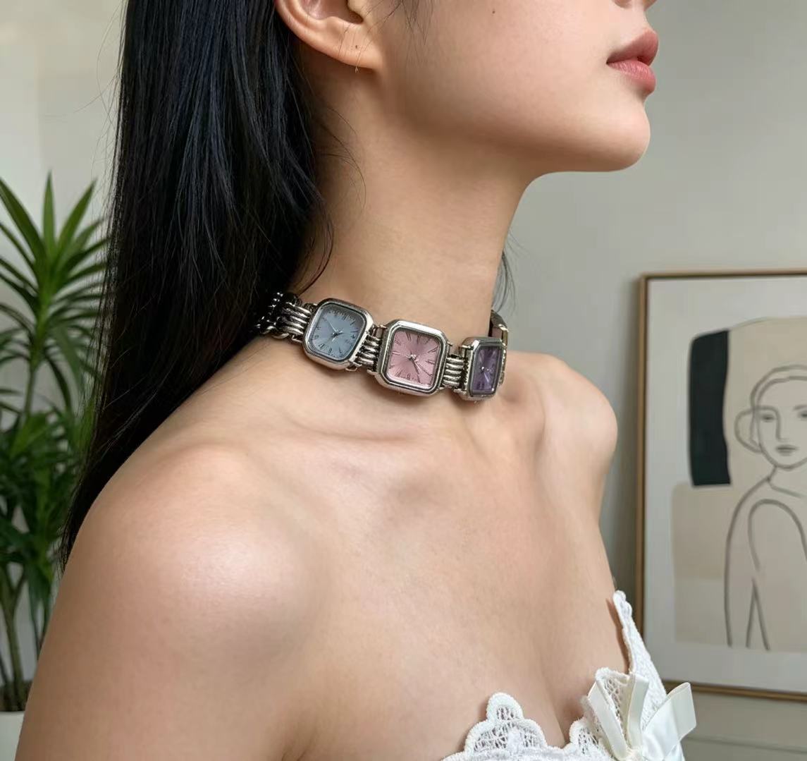 Watch Design Unisex Choker Necklace