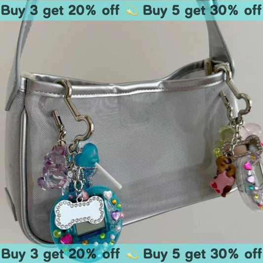 Retro Gemstone Game Console Bag Keychain