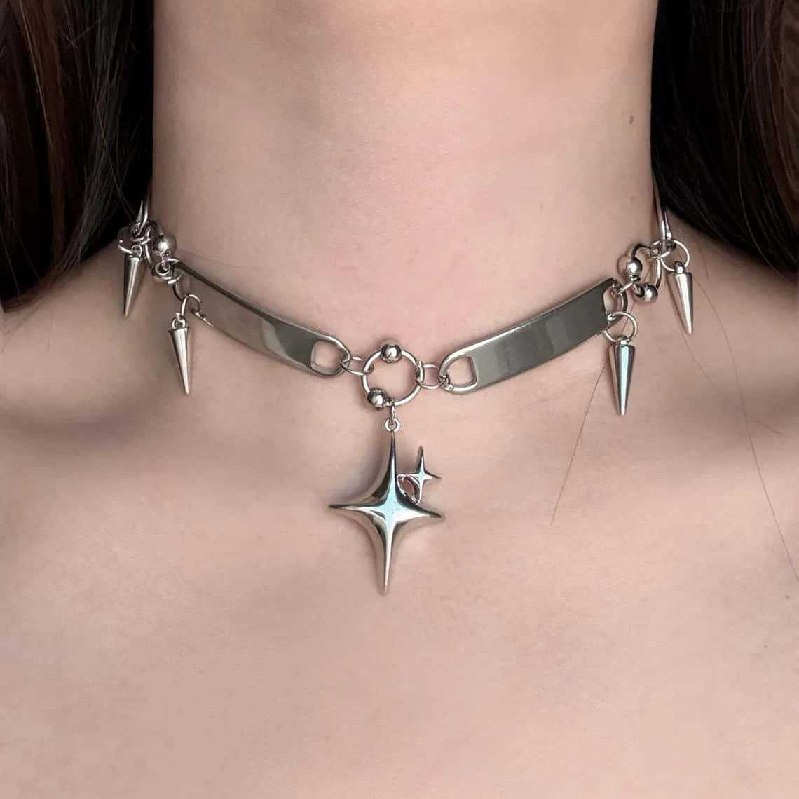 Punk-style Stars Pedants Necklace