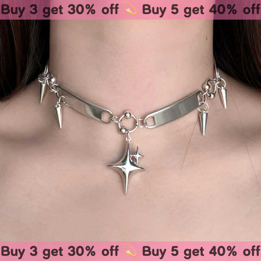 Punk-style Stars Pedants Necklace