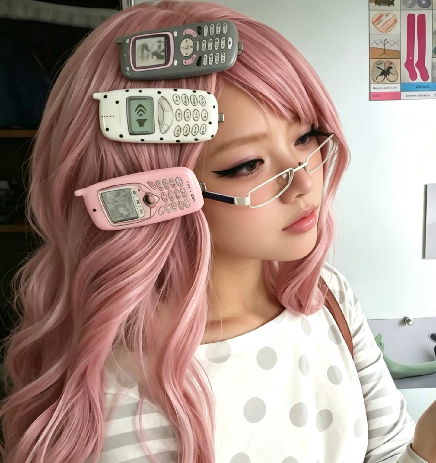 Phone shaped Hair Clip